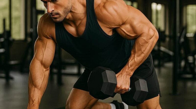 remada unilateral com halter